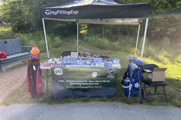 CaddyPro Golf Products booth at the 2026 Canadian Tire Jumpstart Fundraiser in Nova Scotia