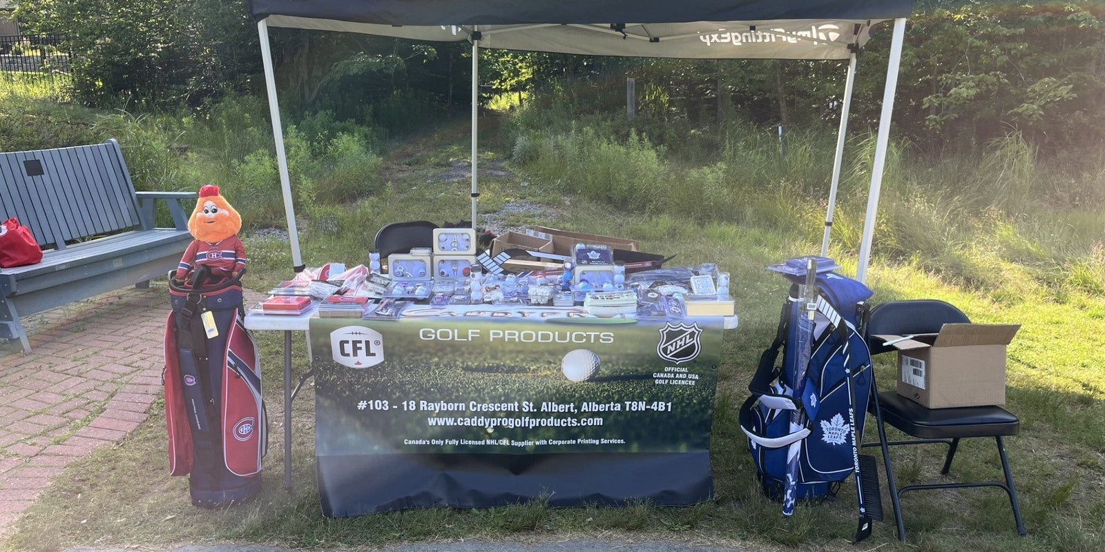 CaddyPro Golf Products booth at the 2026 Canadian Tire Jumpstart Fundraiser in Nova Scotia