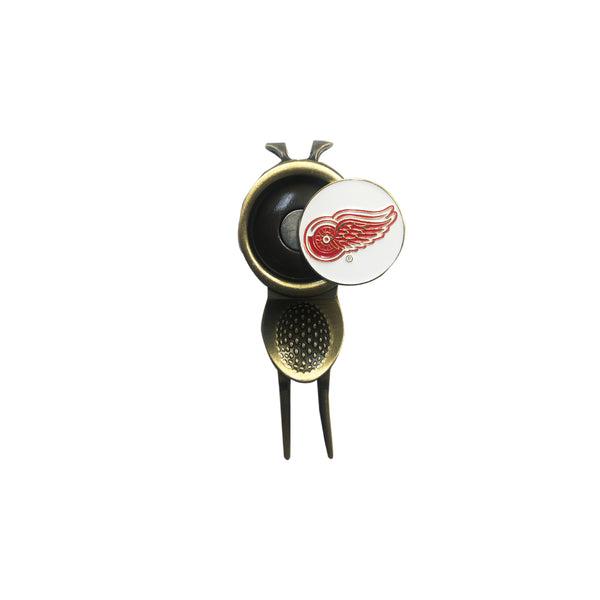 Brass Divot Tool w/Ball Marker Detroit Red Wings