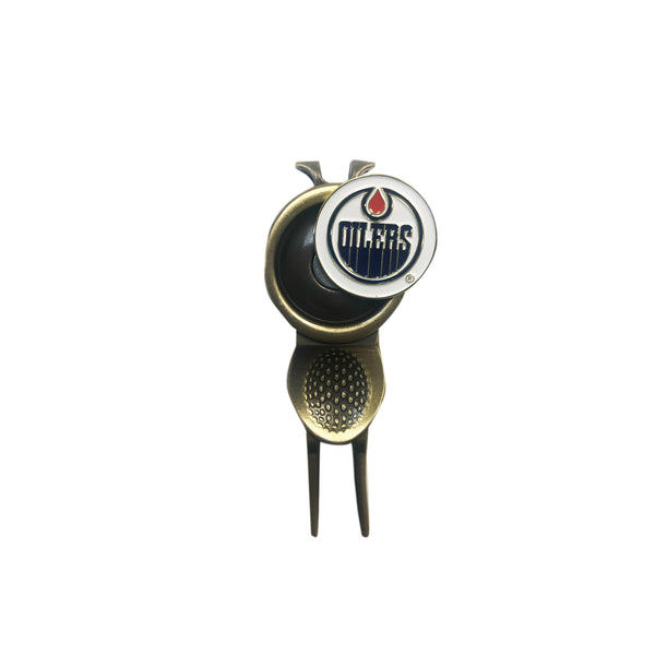 Brass Divot Tool w/Ball Marker Edmonton Oilers
