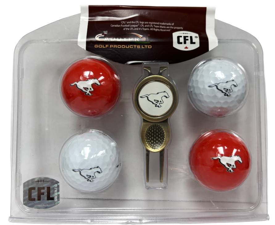 Calgary Stampeders Divot Tool & 4 Ball Gift Set (Mixed Balls)