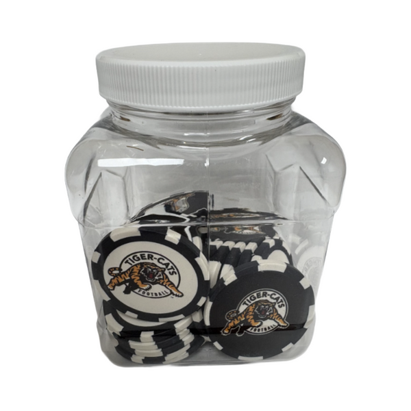 25 CFL Poker Chips Hamilton Tiger-Cats