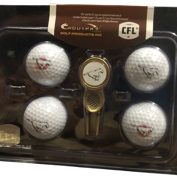 Calgary Stampeders Divot Tool & 4 Ball Gift Set (White Balls)