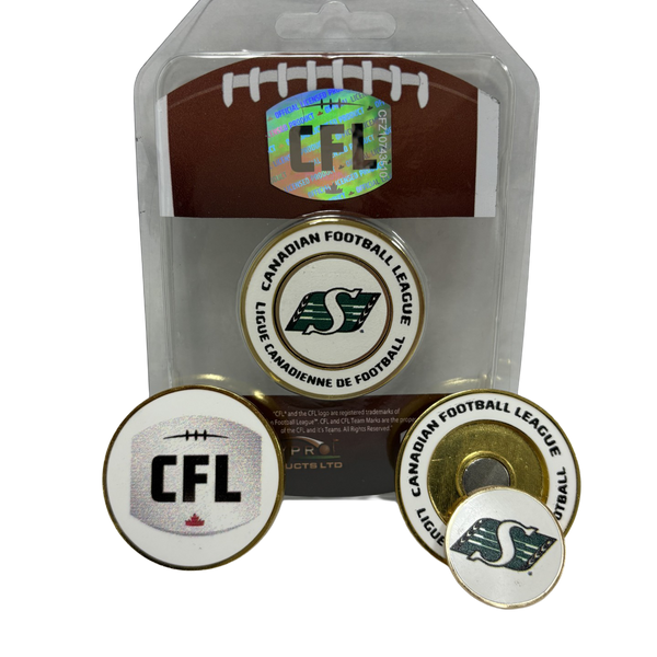 CFL Medallion w/Ball Marker Saskatchewan Roughriders