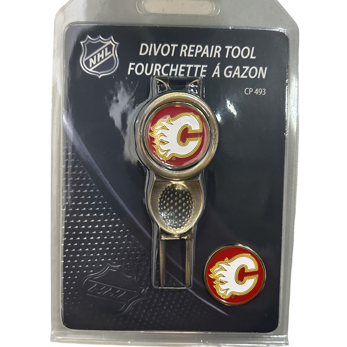 Brass Divot Tool w/Ball Marker Calgary Flames