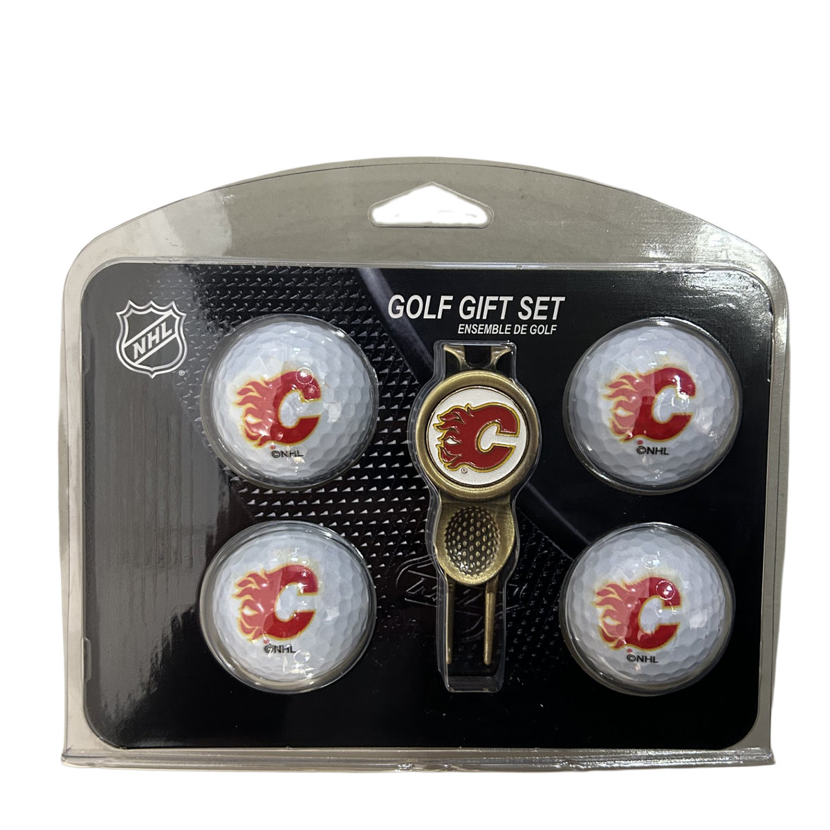 Calgary Flames Divot Tool & 4 Ball Gift Set
